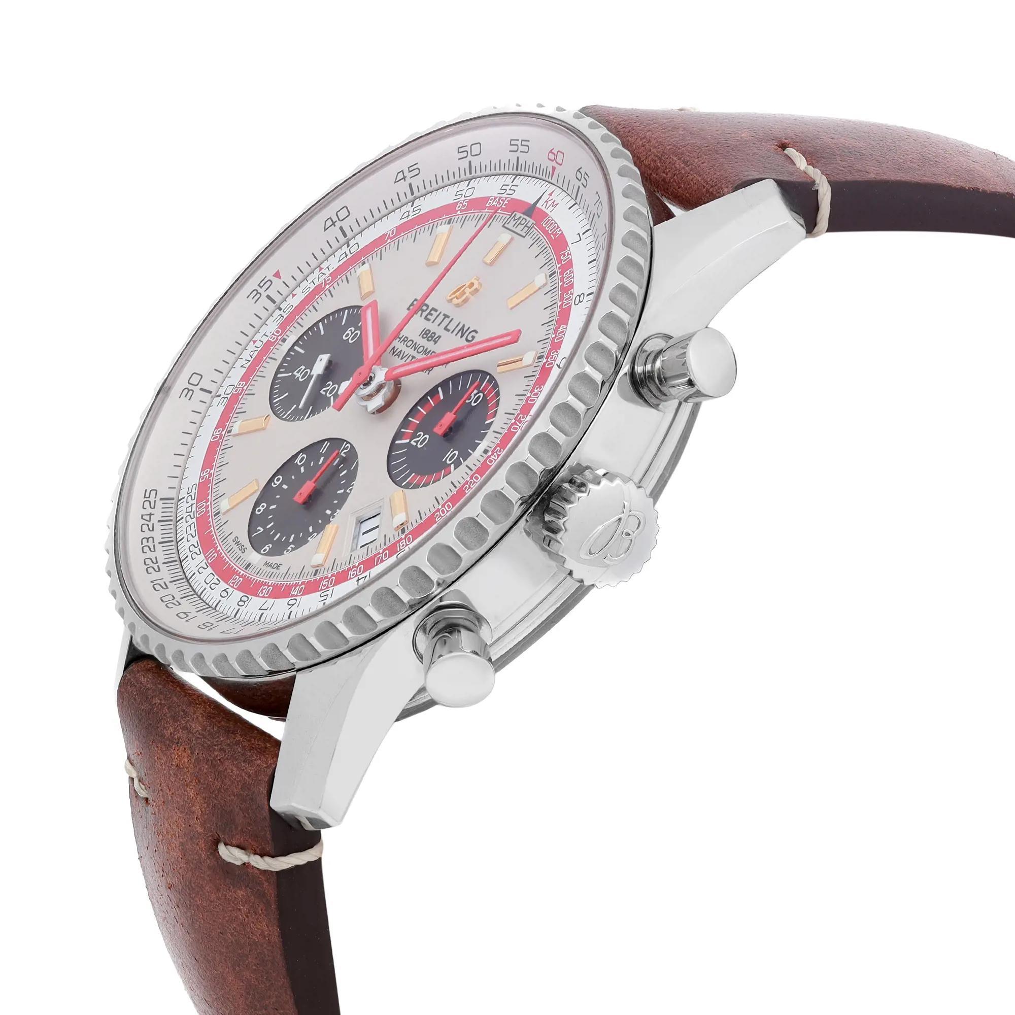 Breitling Montre Navitimer B01 TWA à cadran en acier et argent avec cadran AB01219A1G1X1 Excellent état à New York, NY