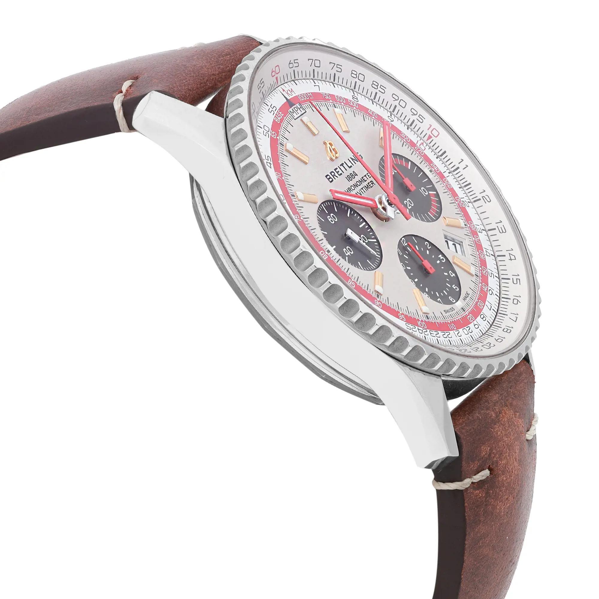  Breitling Montre Navitimer B01 TWA à cadran en acier et argent avec cadran AB01219A1G1X1 Pour hommes 