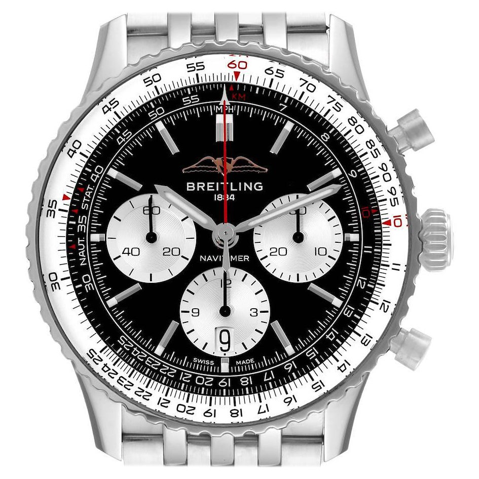 Breitling Navitimer B01 Stahl-Herrenuhr AB0138 mit schwarzem Zifferblatt