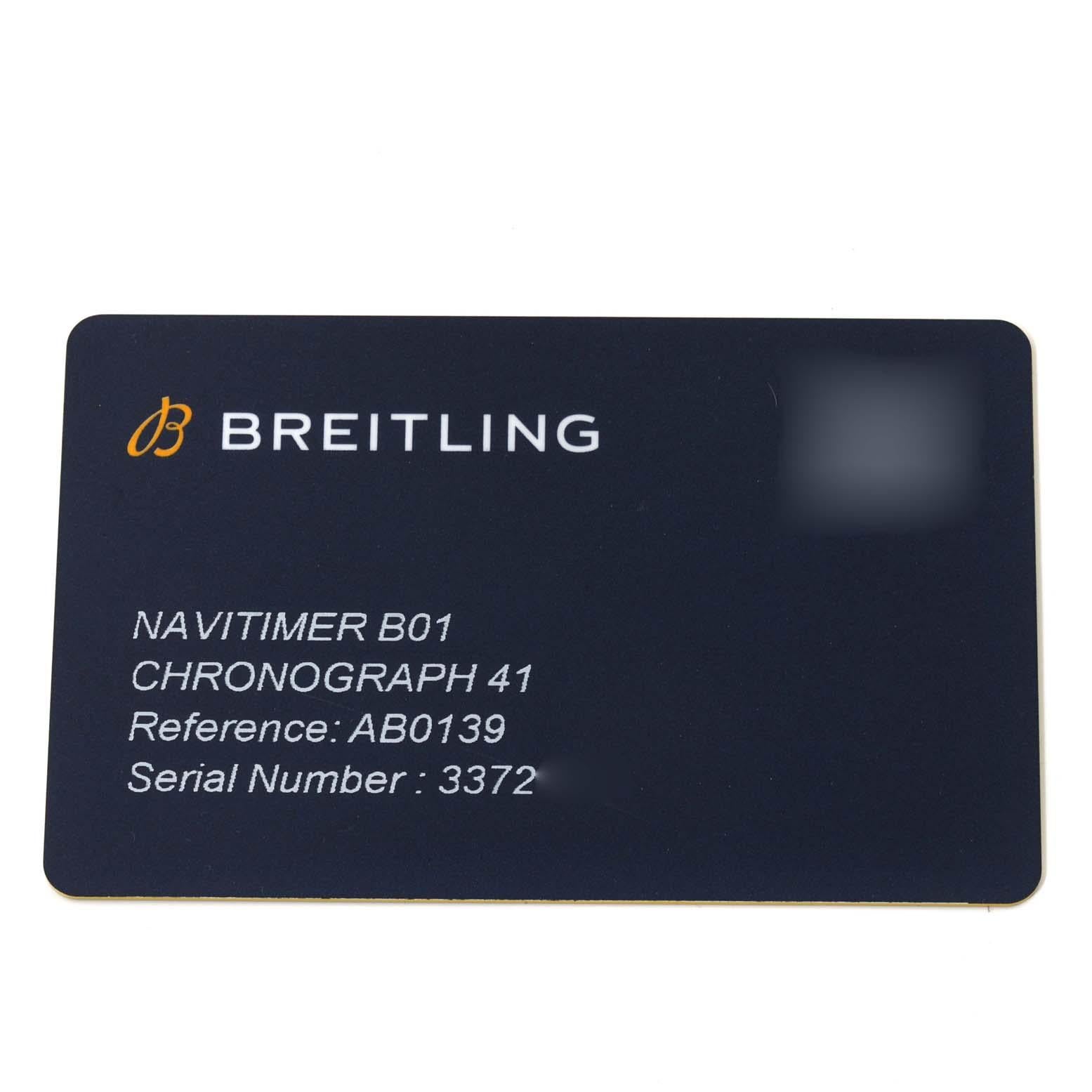 Breitling Navitimer B01 Chronograph 41 Blaues Zifferblatt Stahl-Herrenuhr AB0139 Ungetragen im Zustand „Hervorragend“ im Angebot in Atlanta, GA