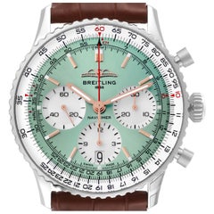 Breitling Navitimer B01 Chronograph 41 Green Dial Steel Mens Watch AB0139