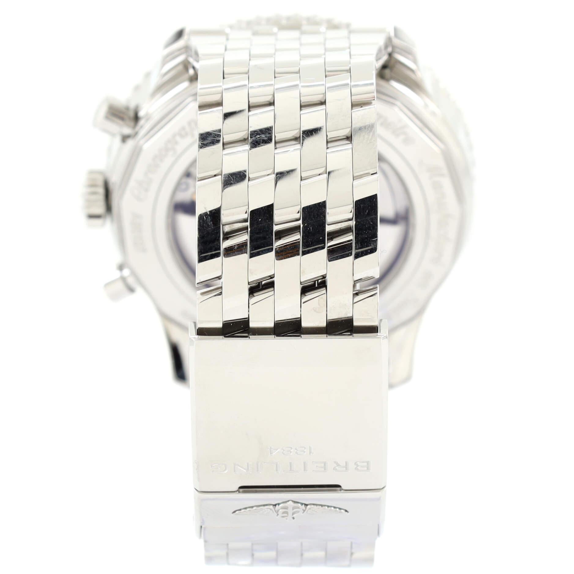  Montre chronographe automatique Breitling Navitimer B01 en acier inoxydable et cuir Pour hommes 