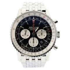 Montre chronographe automatique Breitling Navitimer B01 en acier inoxydable et cuir