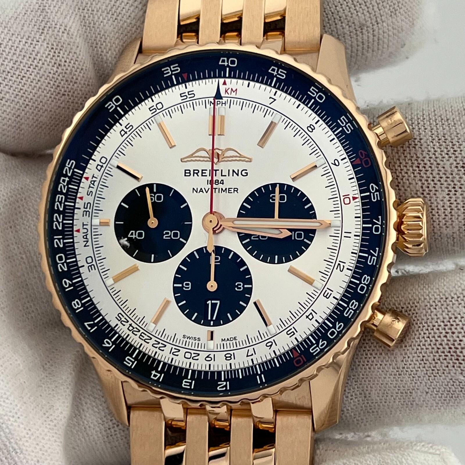 Breitling Navitimer B01 Chronograph RB0137 18K Rose Gold Box Paper 46mm 2023