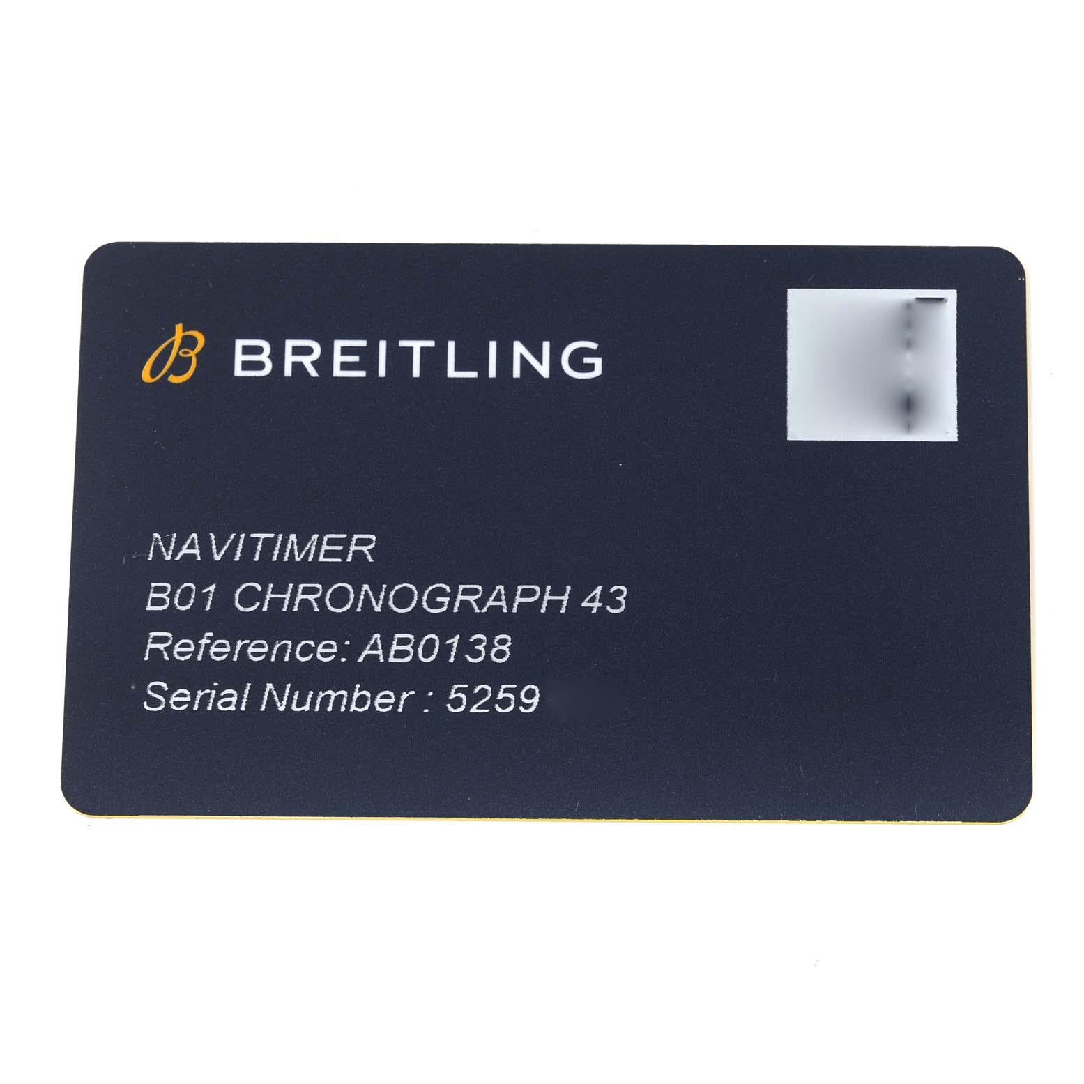 Men's Breitling Navitimer B01 Salmon Dial Steel Mens Watch AB0138 Box Card