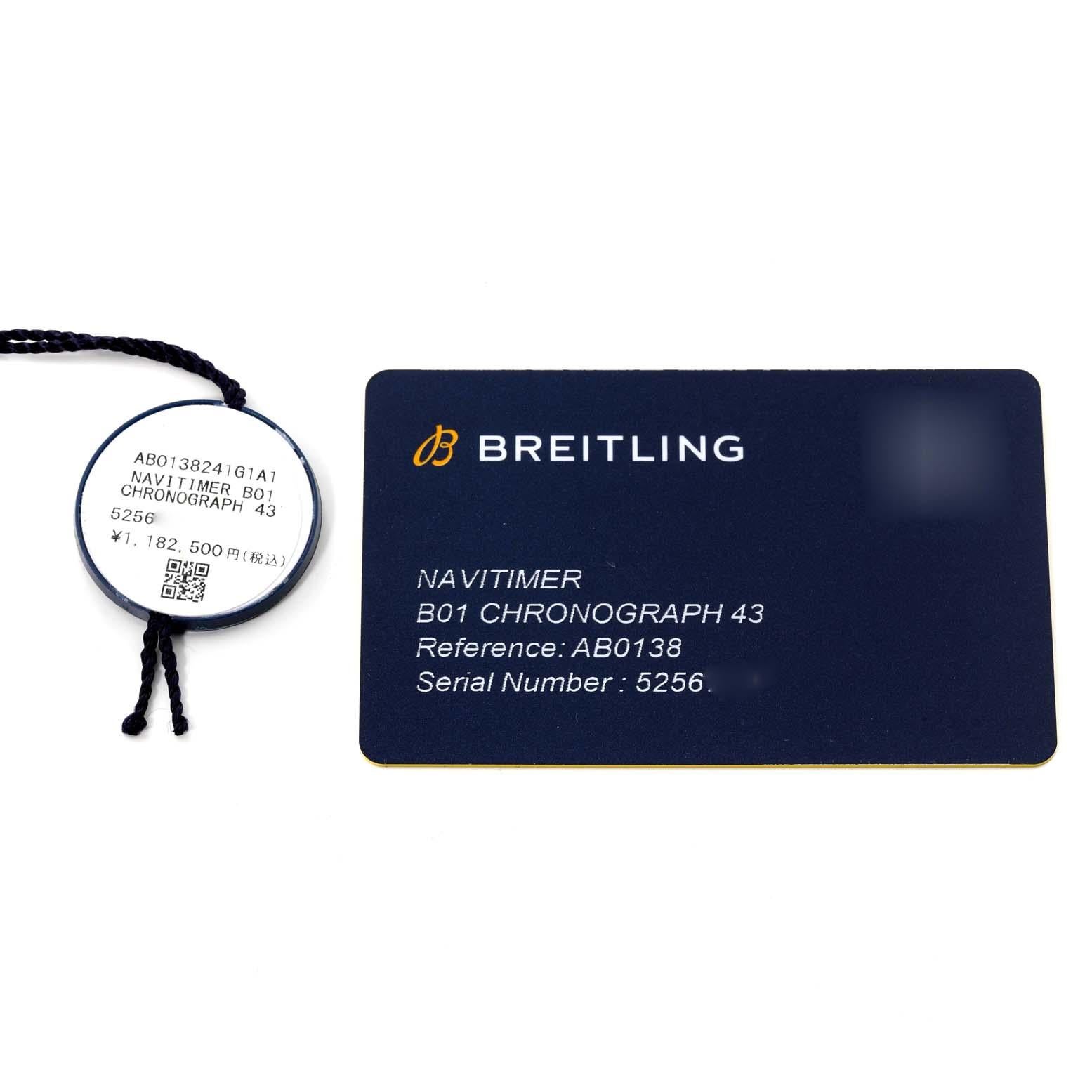 Breitling Navitimer B01 Silver Dial Steel Mens Watch AB0138 Box Card 5