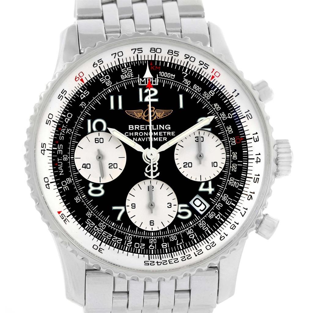 Breitling Navitimer Black Arabic Dial Steel Men's Watch A23322