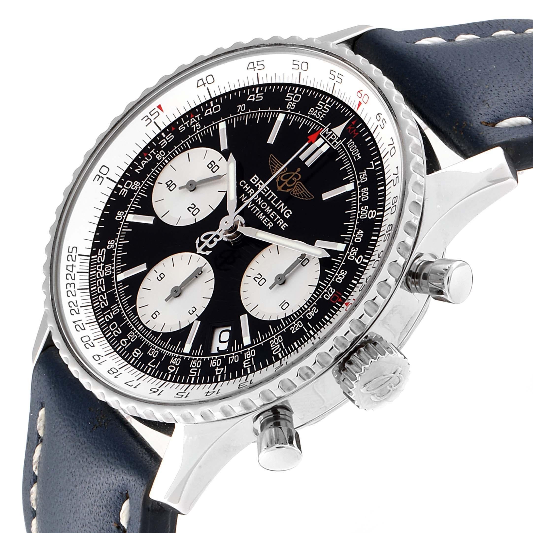 Breitling Navitimer Black Dial Chronograph Men's Watch A23322 Box Papers 2