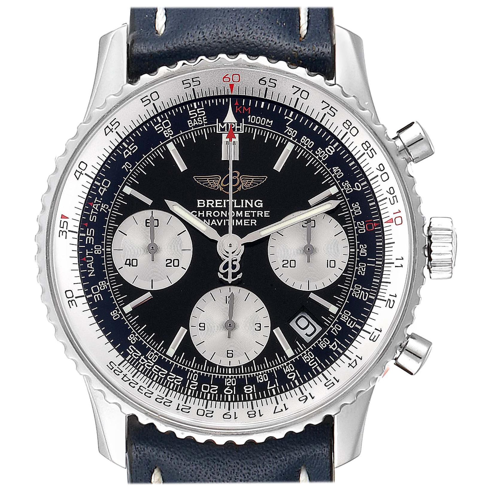 Breitling Navitimer Black Dial Chronograph Men's Watch A23322 Box Papers