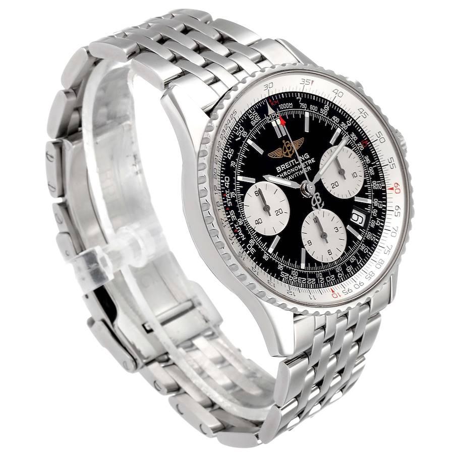 Breitling Navitimer Black Dial Chronograph Steel Men's Watch A23322 Box Papers In Excellent Condition In Atlanta, GA