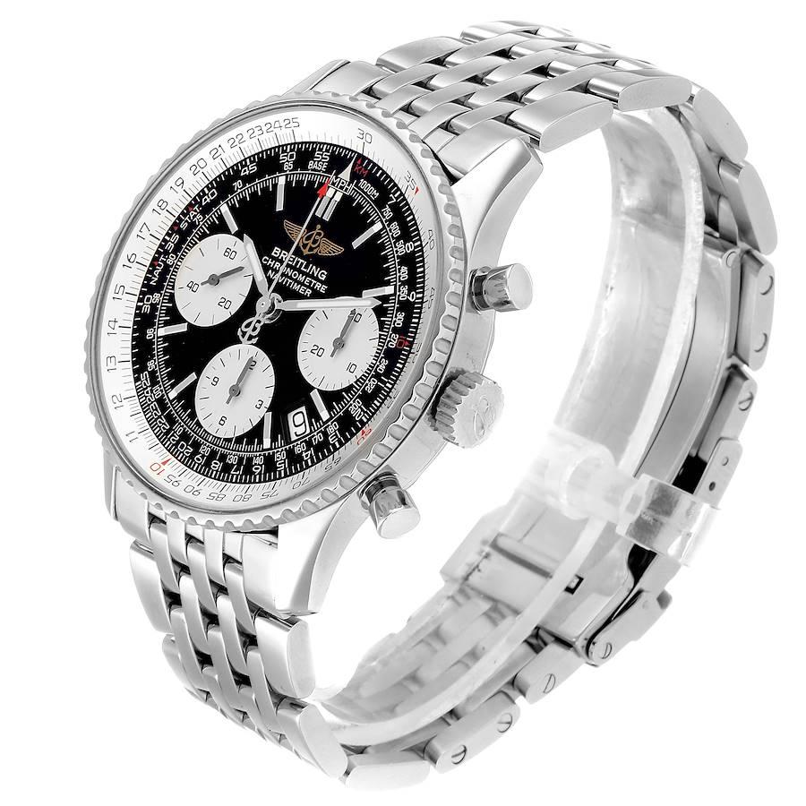 Breitling Navitimer Black Dial Chronograph Steel Men's Watch A23322 Box Papers 1