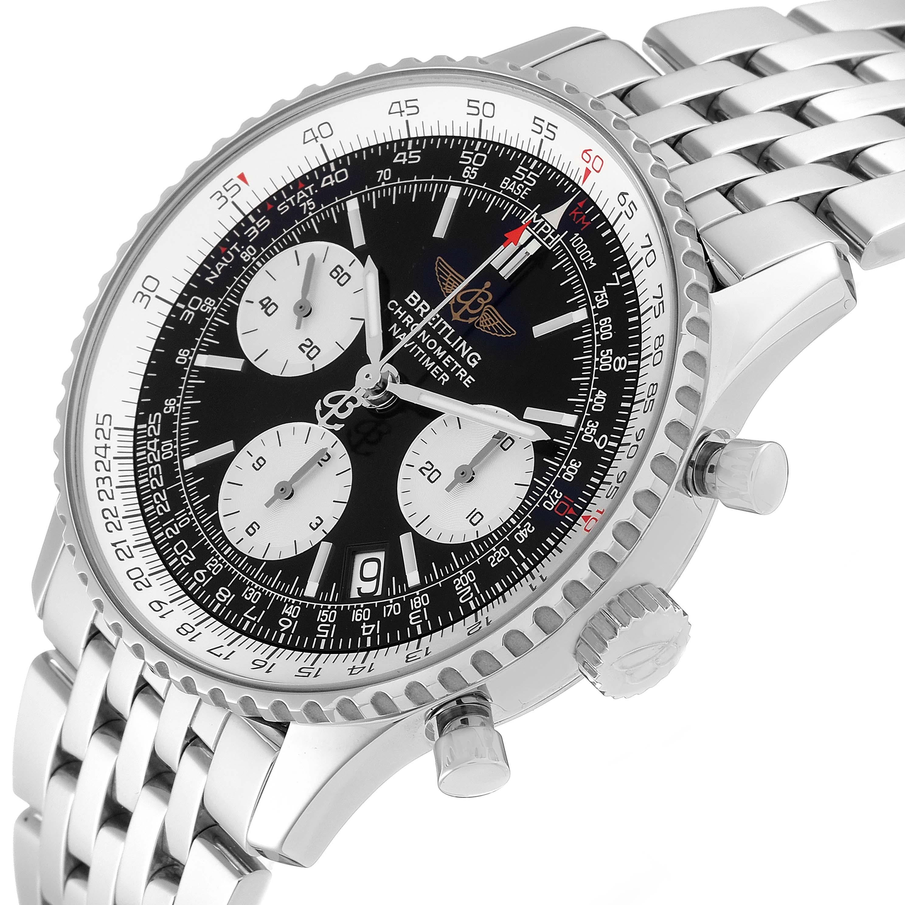 Breitling Navitimer Black Dial Chronograph Steel Mens Watch A23322 Box Papers 2