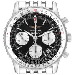Breitling Navitimer Black Dial Chronograph Steel Mens Watch A23322 Box Papers
