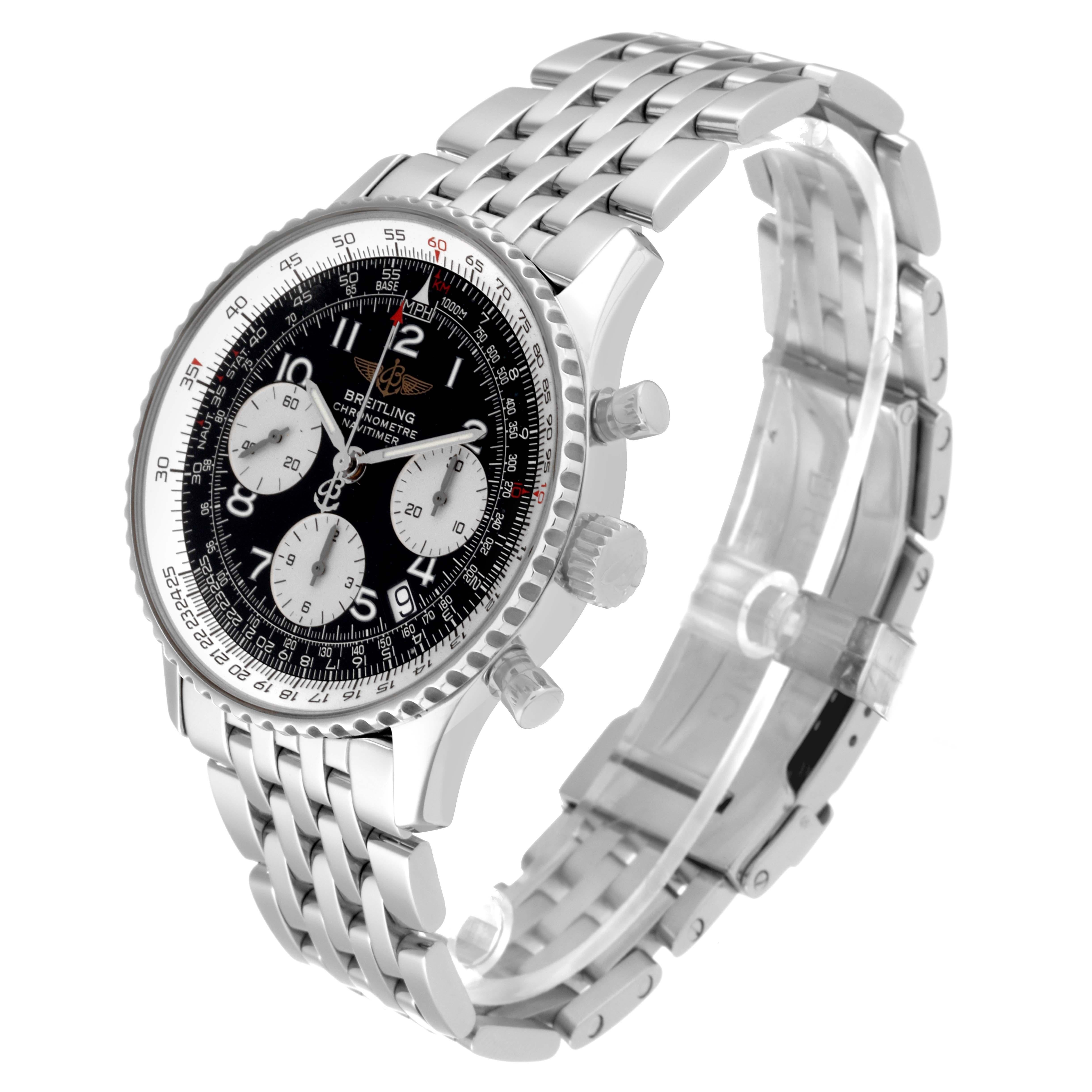 Breitling Navitimer Black Dial Chronograph Steel Mens Watch A23322 1