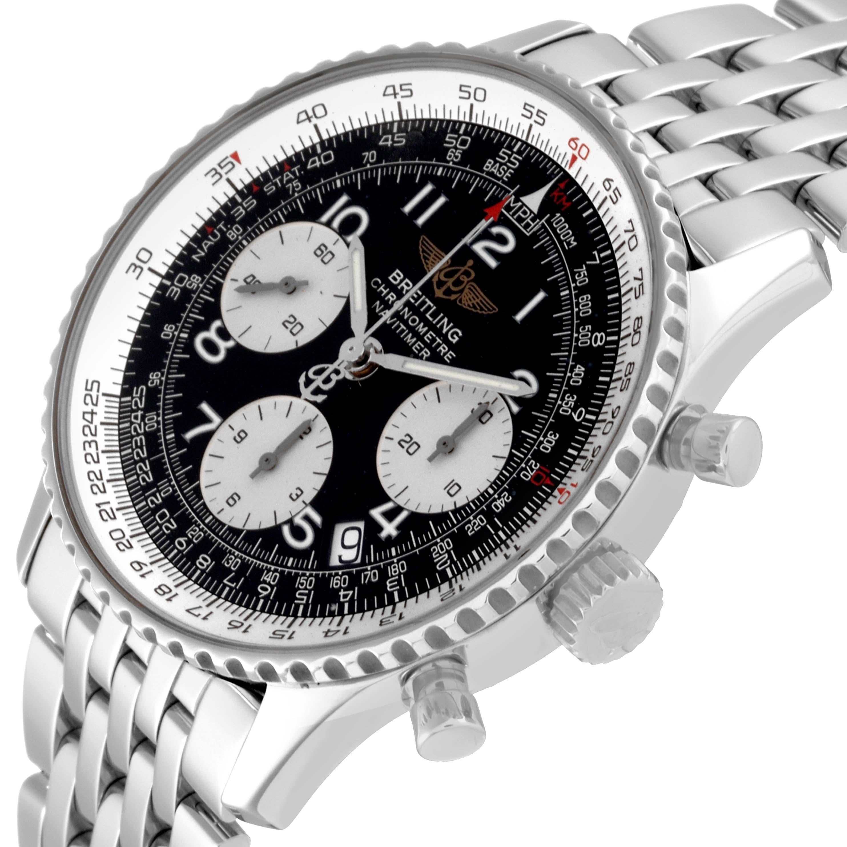 Breitling Navitimer Black Dial Chronograph Steel Mens Watch A23322 4