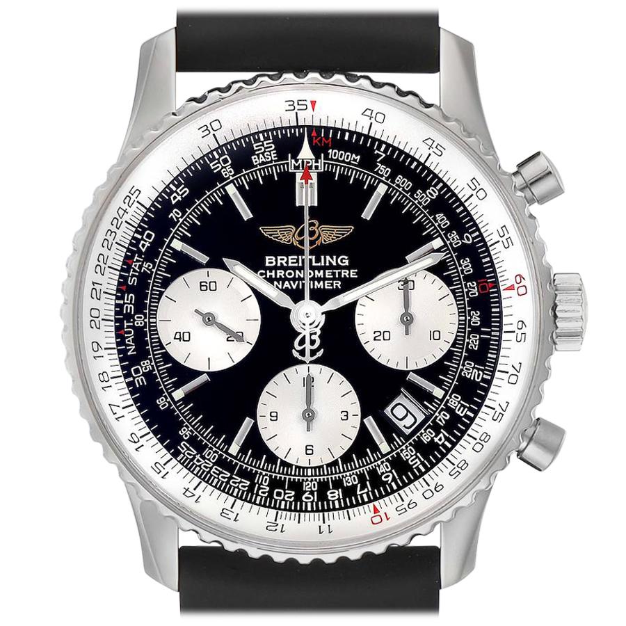 Breitling Navitimer Black Dial Chronograph Steel Men's Watch A23322 For Sale