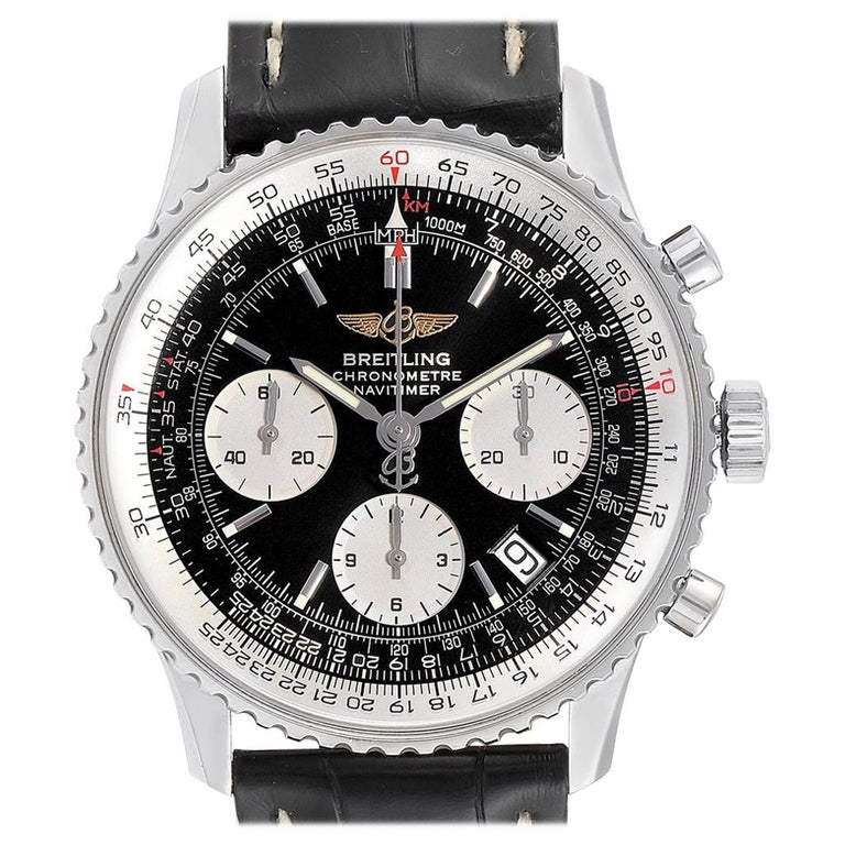Breitling Navitimer Black Dial Chronograph Steel Men's Watch A23322 For ...
