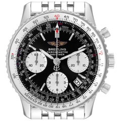 Breitling Navitimer Black Dial Chronograph Steel Mens Watch A23322 Papers