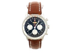 Breitling Navitimer Chronograph Automatic 43mm Black Dial Steel Case Ref. AB012