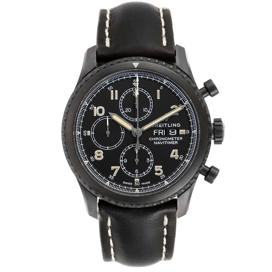 Breitling Navitimer Chronograph Black Steel Mens Watch A13314 Box ...