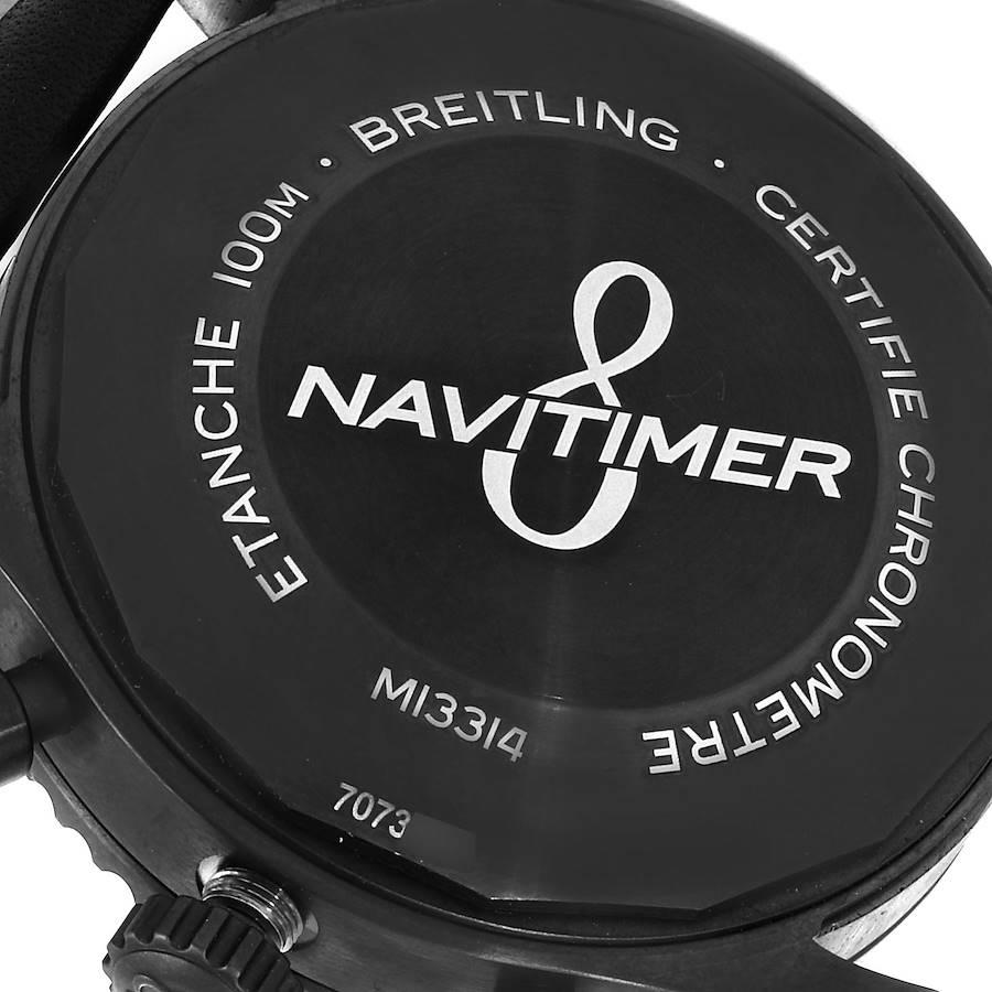 Breitling Navitimer Chronograph Black Steel Mens Watch A13314 Box Papers For Sale 2