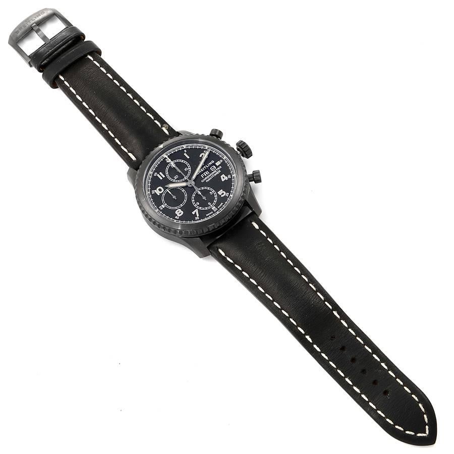 Breitling Navitimer Chronograph Black Steel Mens Watch A13314 Box Papers For Sale 4