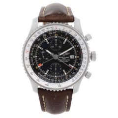 Breitling Navitimer Chronograph GMT Steel Black Dail Automatic Mens Watch A24322