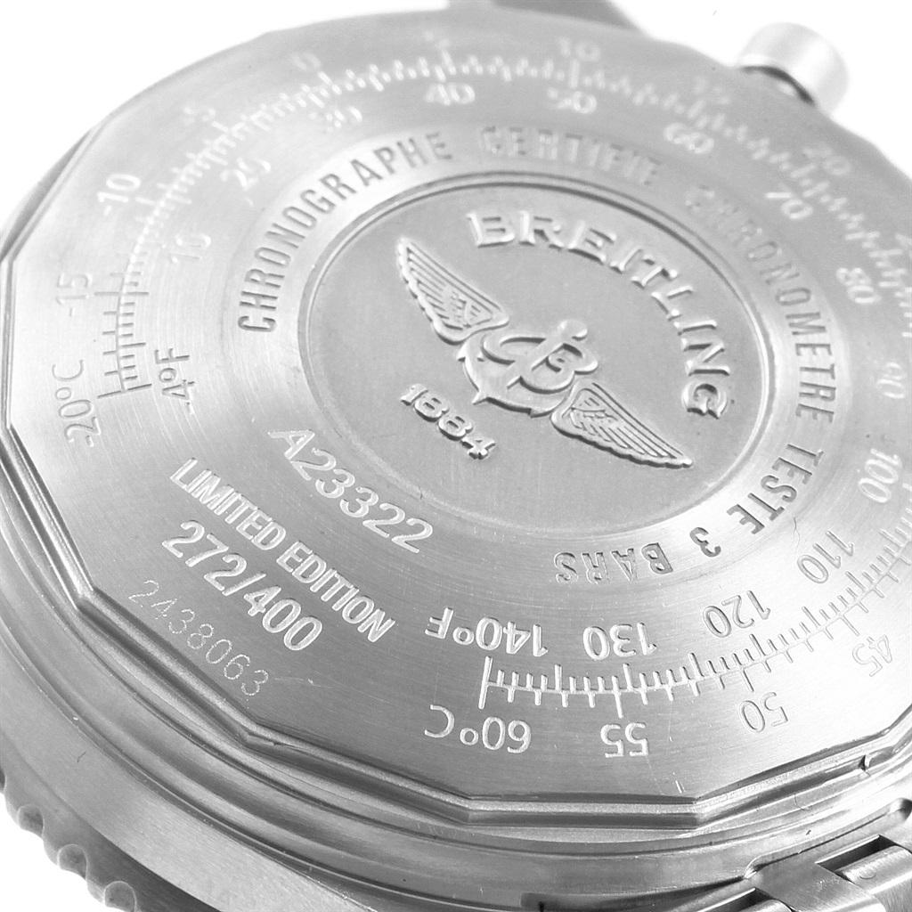 Breitling Navitimer Chronograph Panda Stahl-Herrenuhr A23322 Box Papiere im Angebot 3