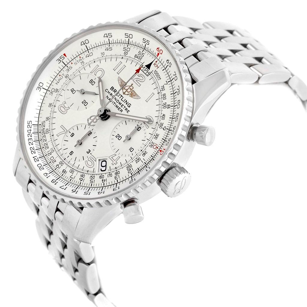 Men's Breitling Navitimer Chronograph Silver Dial Steel Men’s Watch A23322 For Sale