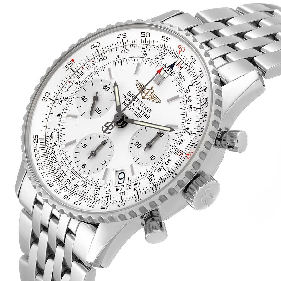 Breitling Navitimer Chronograph Silber Zifferblatt Stahl-Herrenuhr A23322 im Angebot 2