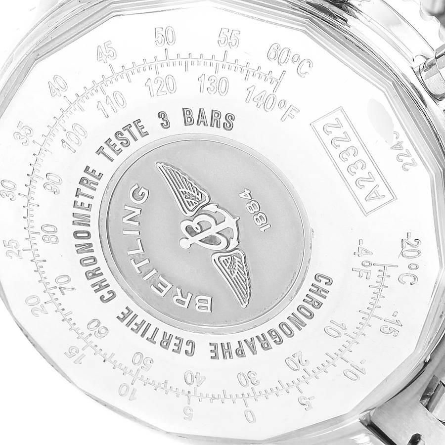 Breitling Navitimer Chronograph Silber Zifferblatt Stahl-Herrenuhr A23322 im Angebot 4