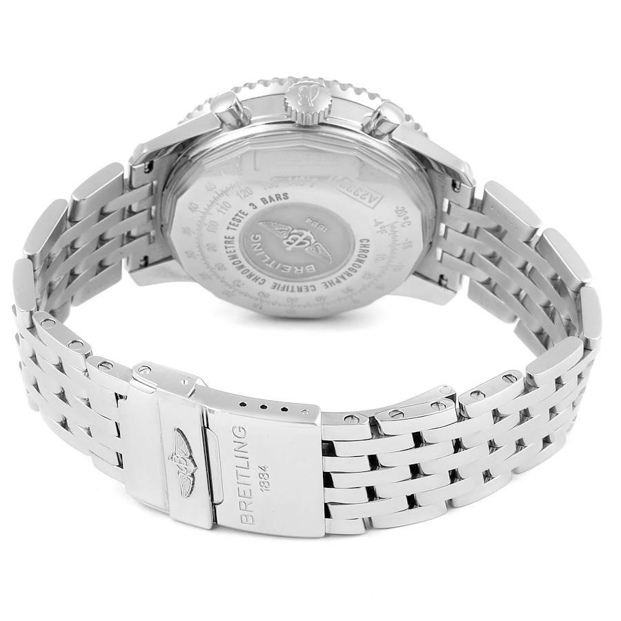 Breitling Navitimer Chronograph Silber Zifferblatt Stahl-Herrenuhr A23322 im Angebot 5