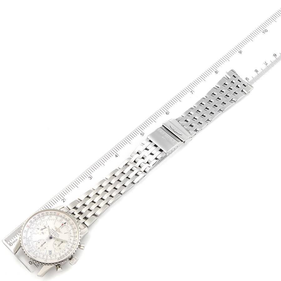 Breitling Navitimer Chronograph Silber Zifferblatt Stahl-Herrenuhr A23322 im Angebot 6
