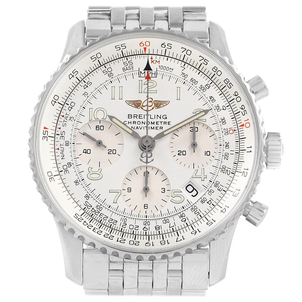 Breitling Navitimer Chronograph Silver Dial Steel Men�’s Watch A23322 For Sale