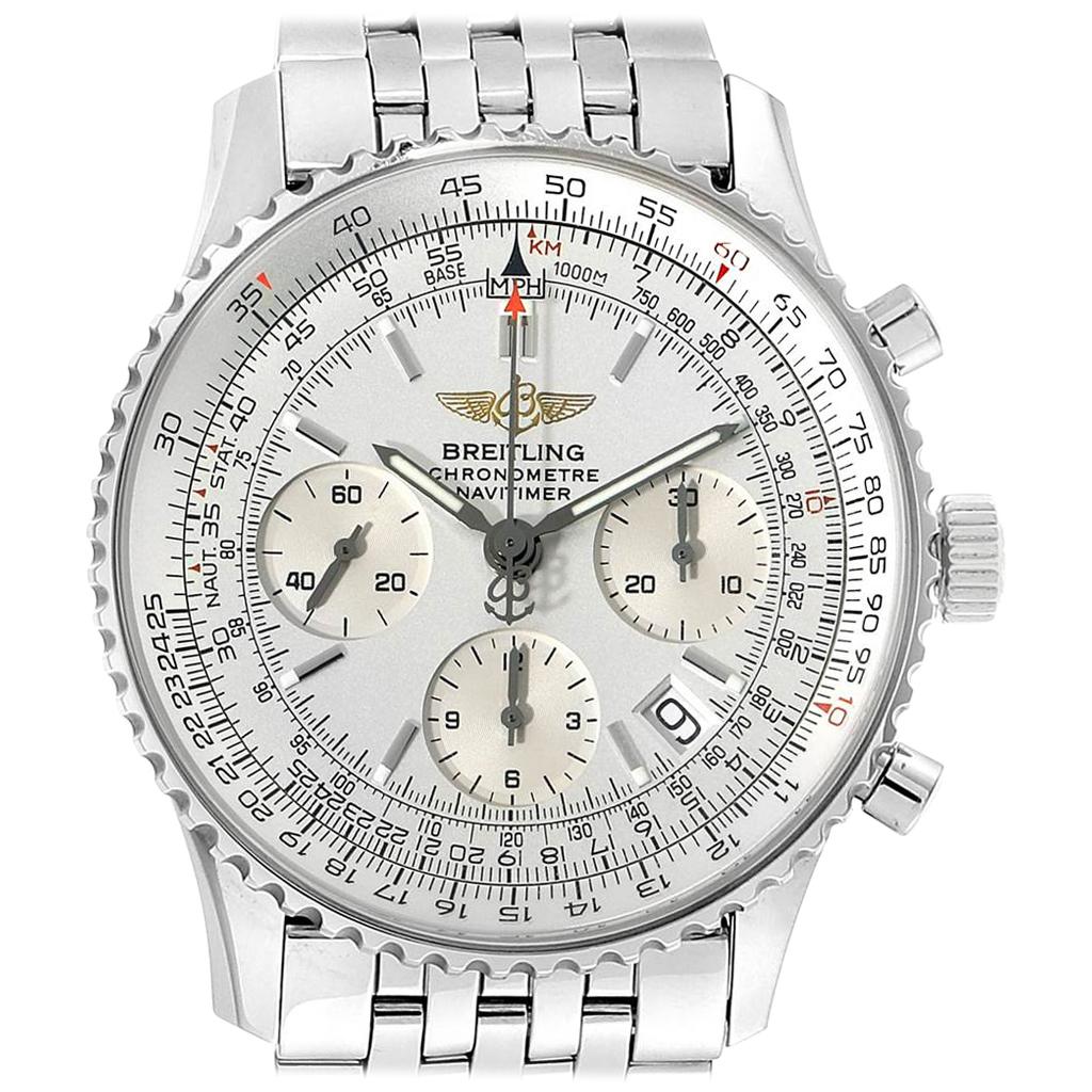 Breitling Navitimer Chronograph Silver Dial Steel Men's Watch A23322