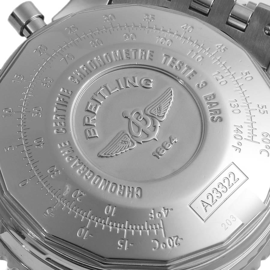 Breitling Navitimer Chronograph Silber Zifferblatt Stahl-Herrenuhr A23322c im Angebot 4