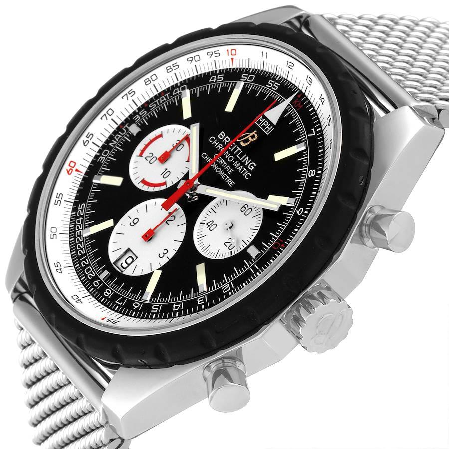 Men's Breitling Navitimer Chronomatic Black Dial Black Stap Mens Watch A14360 For Sale