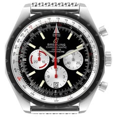 Breitling Navitimer Chronomatic Black Dial Black Stap Mens Watch A14360