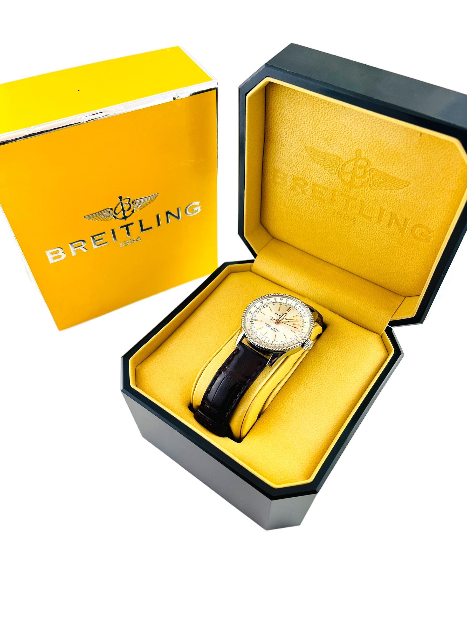Breitling Navitimer Chronometer Automatikuhr aus Edelstahl mit 35 Edelstahl A17395 #15474 im Angebot 6