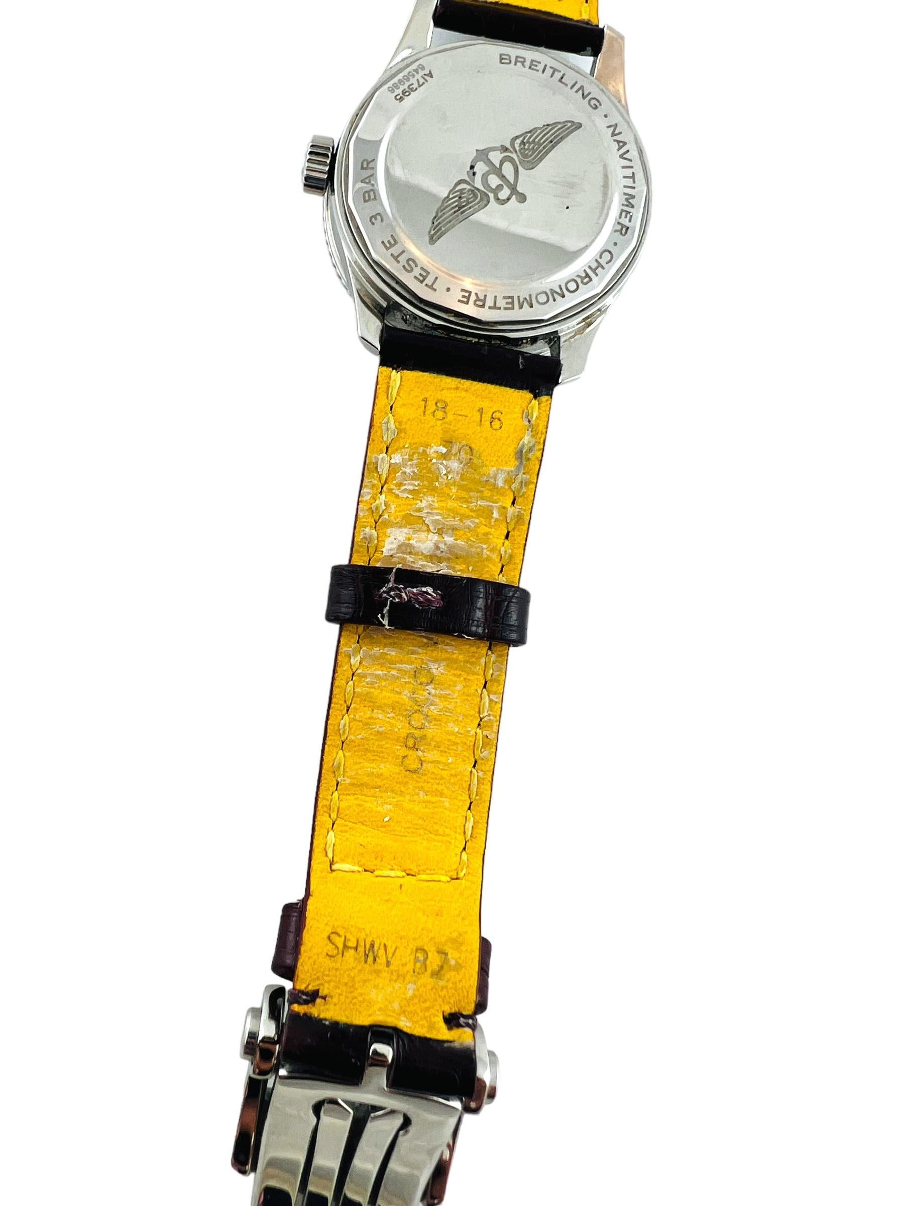 Breitling Navitimer Chronometer Automatikuhr aus Edelstahl mit 35 Edelstahl A17395 #15474 im Angebot 4