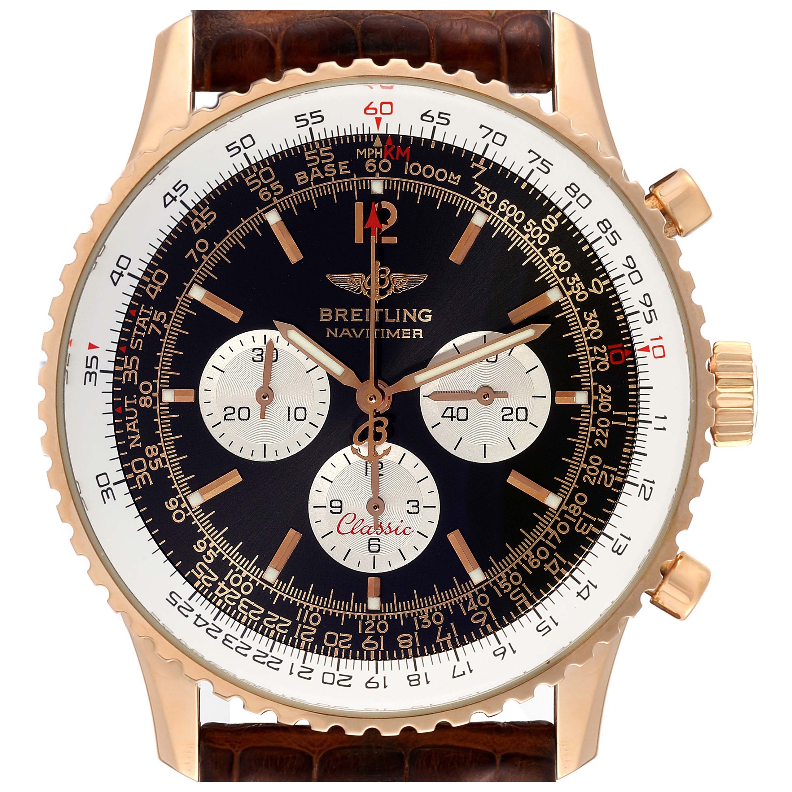 Breitling Navitimer Classic LE Rose Gold Herrenuhr H30330 Box Papiere im Angebot