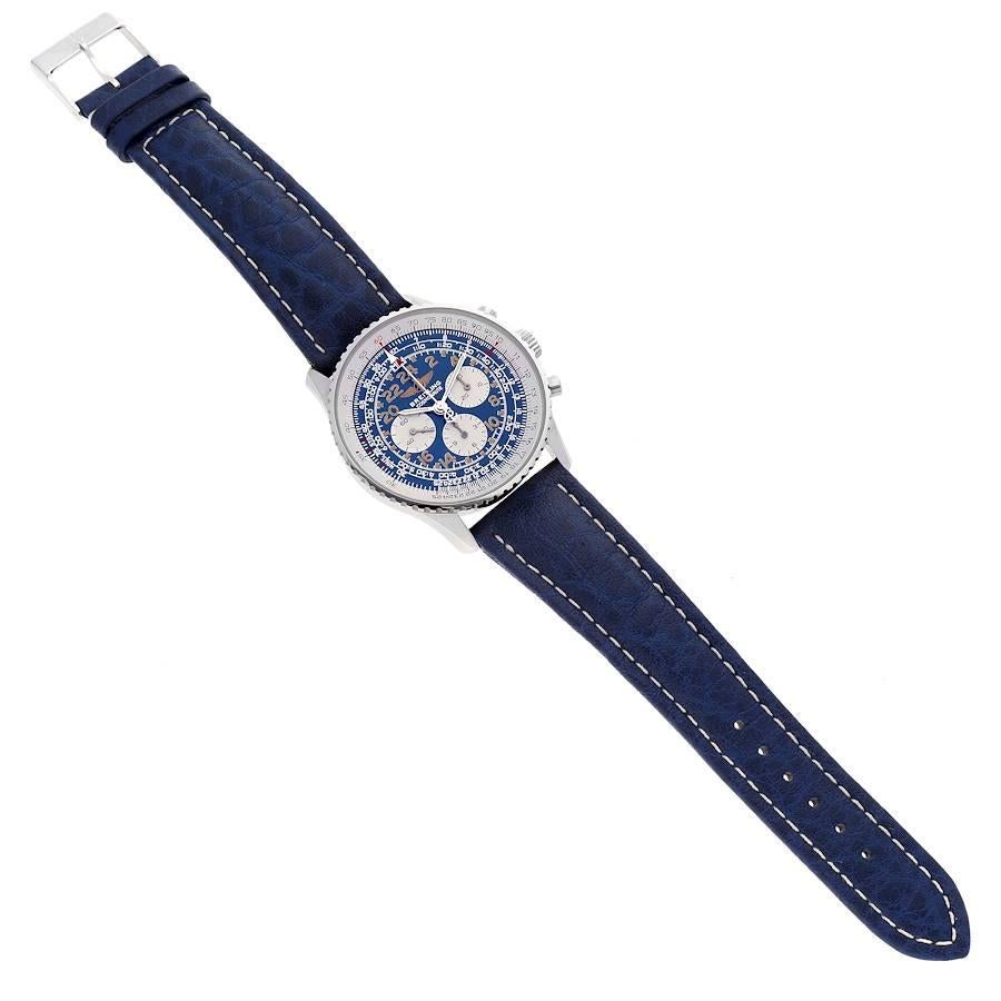Breitling Navitimer Cosmonaute Blue Dial Chronograph Mens Watch A12322 1