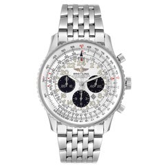 Breitling Navitimer Cosmonaute Silver Panda Dial Steel Mens Watch A22322