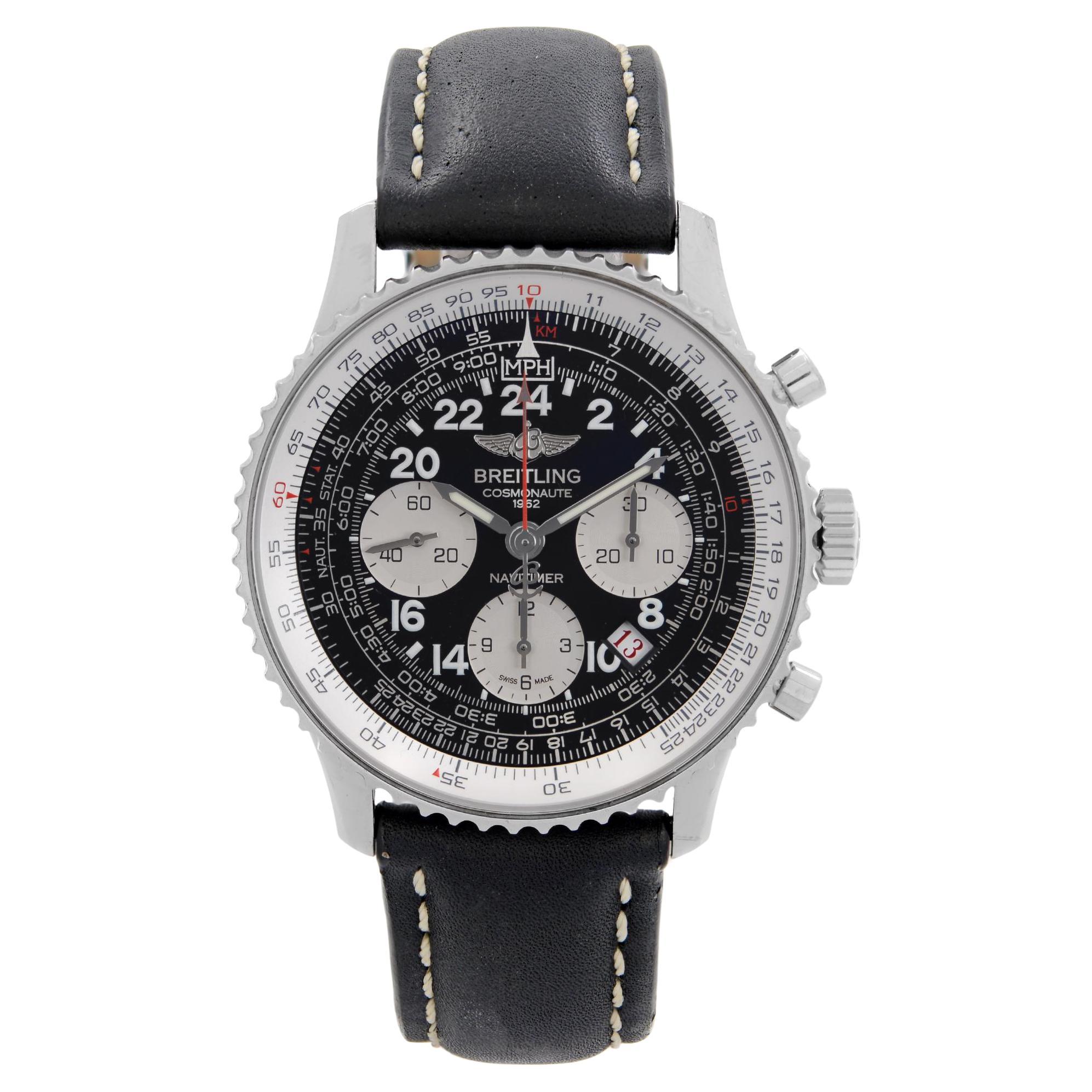 Breitling Navitimer Cosmonaute Steel Black Dial Mens Watch AB021012/BB59-435X