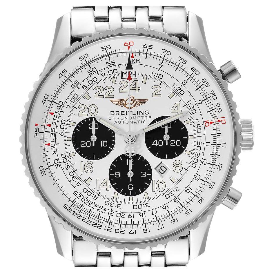 Breitling Navitimer Cosmonaute Steel Panda Dial Mens Watch A22322 For Sale