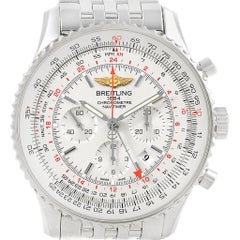 Breitling Navitimer GMT 48 Silver Dial Men's Watch AB0441 Box Papers