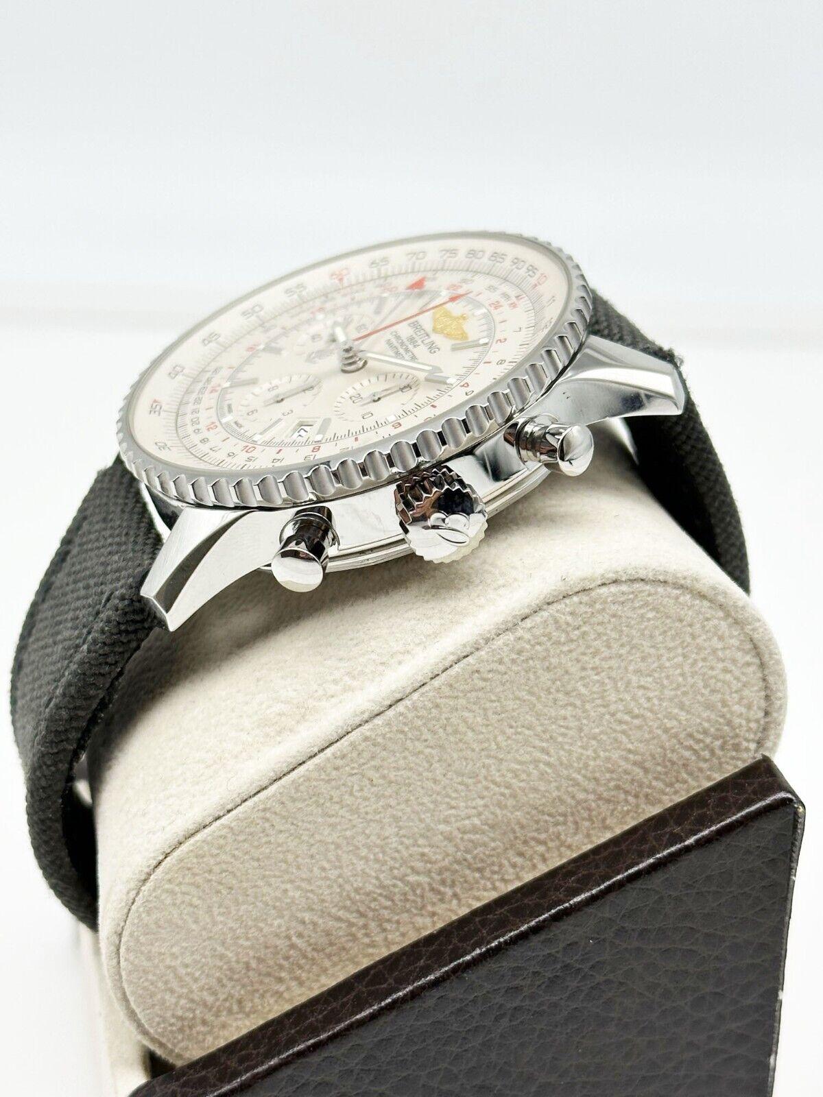 Edelstahl-Kastenpapier von Navitimer GMT AB0441 mit silbernem Zifferblatt 3