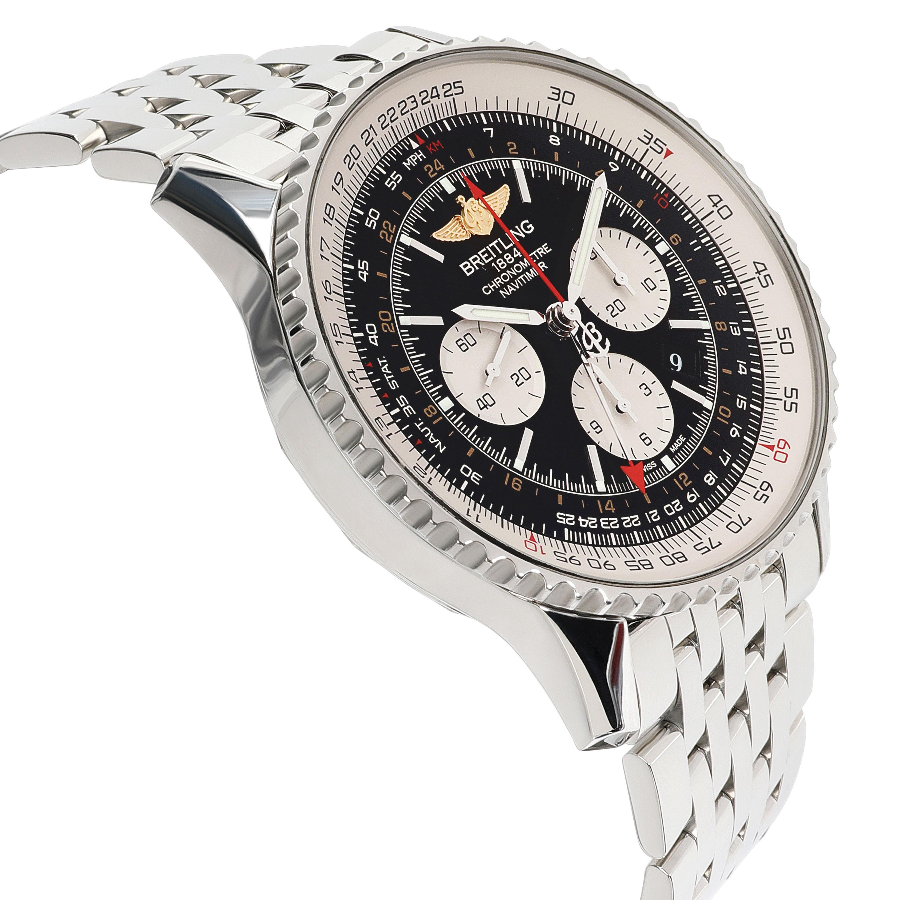 Breitling Navitimer GMT AB044121/BD24 Men's Watch in Stainless Steel In Excellent Condition In New York, NY