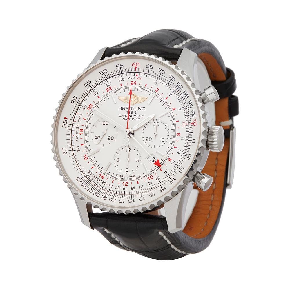 Reference: COM1488
Manufacturer: Breitling
Model: Navitimer
Model Reference: 4013073
Age: Circa 2010's
Gender: Men's
Box and Papers: Box and Manuals
Dial: Silver Baton
Glass: Sapphire Crystal
Movement: Automatic
Water Resistance: To Manufacturers