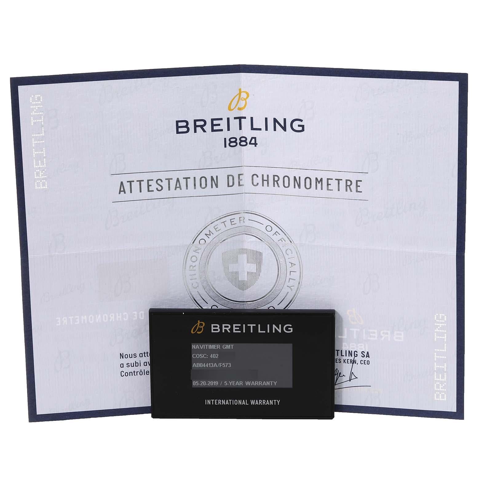 Breitling Navitimer GMT Stratos Grau Limitierte Auflage Herrenuhr AB0441 Box Card 8